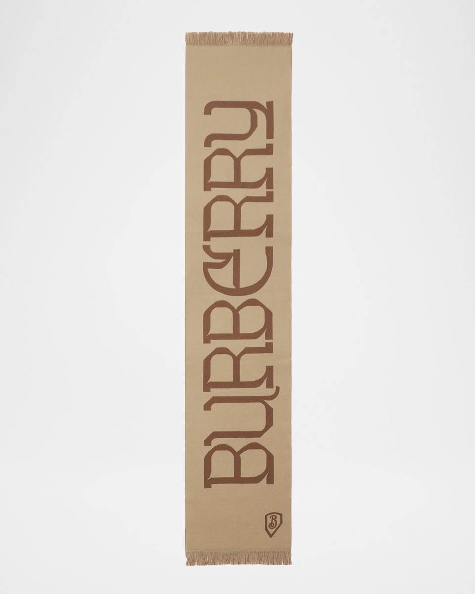 Heraldry Logo-Print Wool Scarf